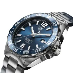 Tag Heuer Men’s Automatic Swiss Made Silver Stainless Steel Blue Dial 43mm Watch WAZ2015.BA0842