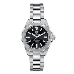 Tag Heuer Aquaracer Women’s Quartz Swiss Made Silver Stainless Steel Black Dial 32mm Watch WBD1310.BA0740