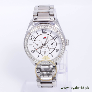 Tommy Hilfiger Women’s Quartz Silver Stainless Steel White Dial 40mm Watch 1781252