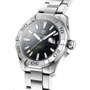 Tag Heuer Men’s Automatic Swiss Made Silver Stainless Steel Black Dial 43mm Watch WAY2010.BA0927