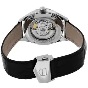 Tag Heuer Carrera Men’s Automatic Swiss Made Black Leather Strap Black Dial 41mm Watch WAR201C.FC6266