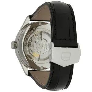 Tag Heuer Carrera Men’s Automatic Swiss Made Black Leather Strap Black Dial 41mm Watch WAR201A.FC6266