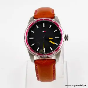 Tommy Hilfiger Women’s Quartz Brown Leather Strap Black Dial 42mm Watch 1781326
