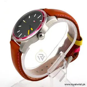 Tommy Hilfiger Women’s Quartz Brown Leather Strap Black Dial 42mm Watch 1781326 - Image 3