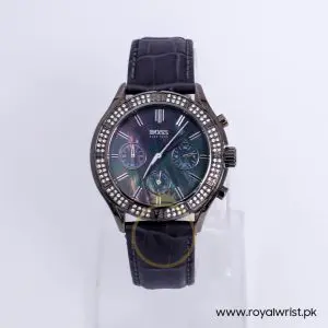 Hugo Boss Women’s Quartz Dark Grey Leather Strap Black Mother Of Pearl Dial 38mm Watch 1502342