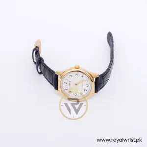Lorus Women’s Quartz Black Leather Strap White Dial 30mm Watch RRS16WX9
