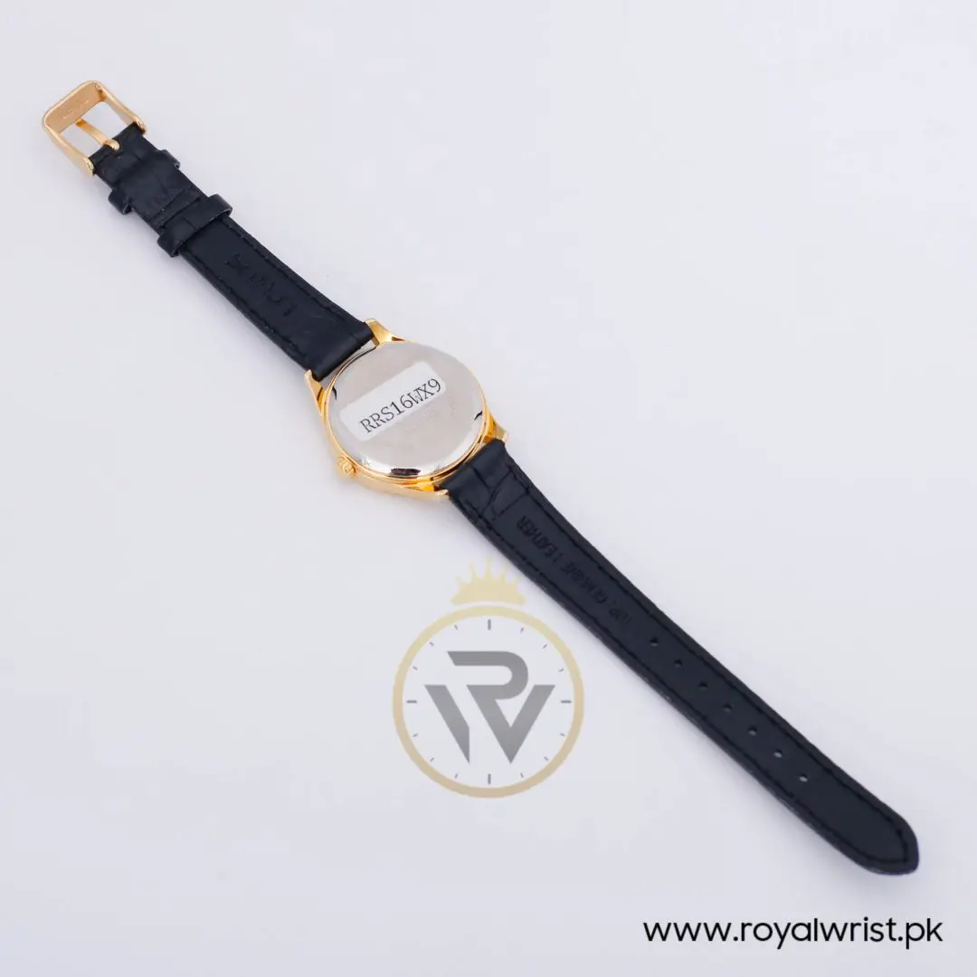 Lorus Women’s Quartz Black Leather Strap White Dial 30mm Watch RRS16WX9