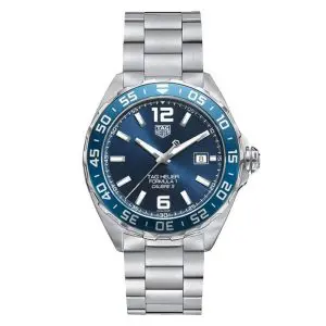 Tag Heuer Men’s Automatic Swiss Made Silver Stainless Steel Blue Dial 43mm Watch WAZ2015.BA0842