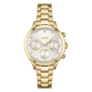 Hugo Boss Women’s Quartz Gold Stainless Steel Silver Dial 38mm Watch 1502628