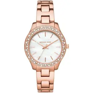 Michael Kors Women’s Quartz Rose Gold Stainless Steel White Dial 36mm Watch MK4557