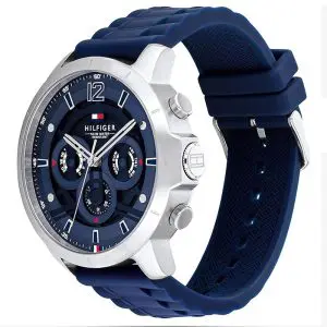 Tommy Hilfiger Men’s Quartz Blue Silicone Strap Blue Dial 50mm Watch 1710489