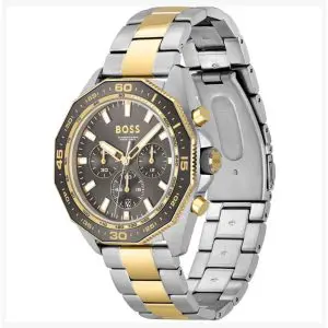 Hugo Boss Men’s Quartz Two-tone Stainless Steel Grey Dial 44mm Watch 1513974