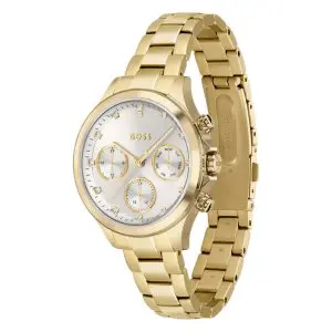 Hugo Boss Women’s Quartz Gold Stainless Steel Silver Dial 38mm Watch 1502628