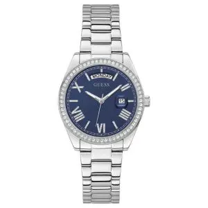 Guess Women’s Quartz Silver Stainless Steel Blue Dial 36mm Watch GW0307L1