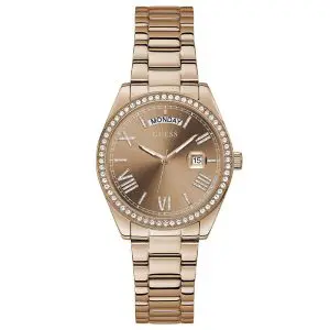 Guess Women’s Quartz Rose Gold Stainless Steel Brown Dial 36mm Watch GW0307L3