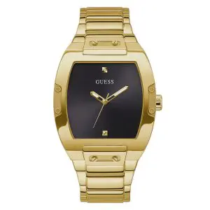 Guess Men’s Quartz Gold Stainless Steel Black Dial 43mm Watch GW0387G2