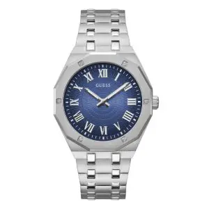 Guess Men’s Quartz Silver Stainless Steel Blue Dial 42mm Watch GW0575G4