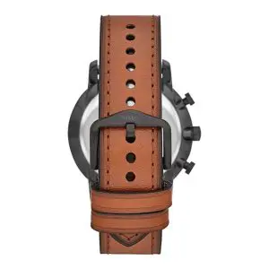 Fossil Men’s Quartz Brown Leather Strap Black Dial 44mm Watch FS5501