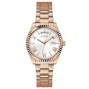 Guess Women’s Quartz Rose Gold Stainless Steel White Dial 36mm Watch GW0308L3