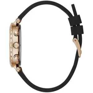 Guess Women’s Quartz Black Silicone Strap Black Mother Of Pearl Dial 37mm Watch GW0113L2