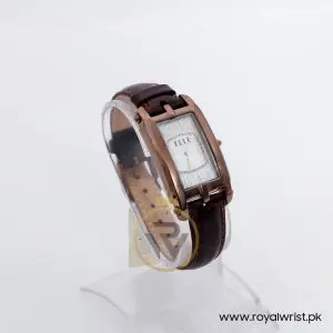 Elle Women’s Quartz Dark Brown Leather Strap Mother Of Pearl Dial 23mm Watch EL20051S04N