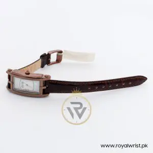 Elle Women’s Quartz Dark Brown Leather Strap Mother Of Pearl Dial 23mm Watch EL20051S04N