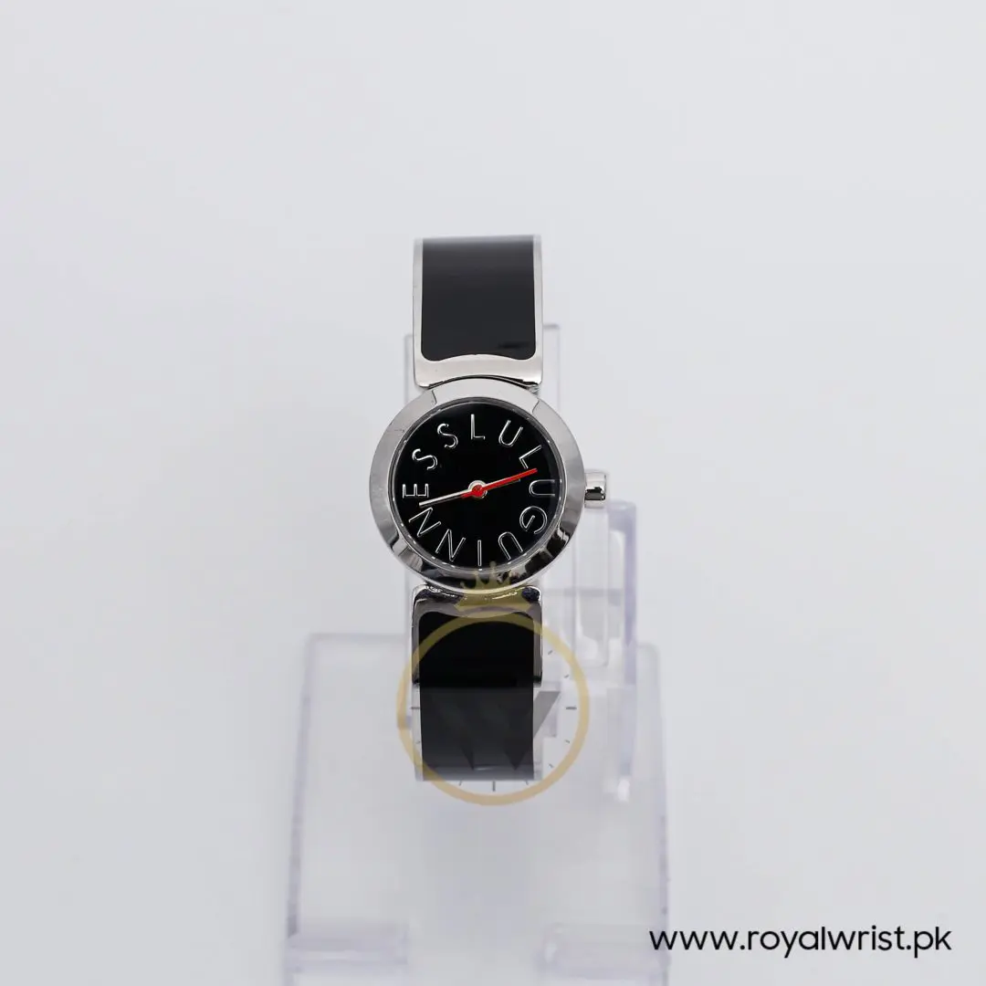 Lulu Guinness Women’s Quartz Black Stainless Steel Black Dial 25mm Bangle Watch LG20005G02X
