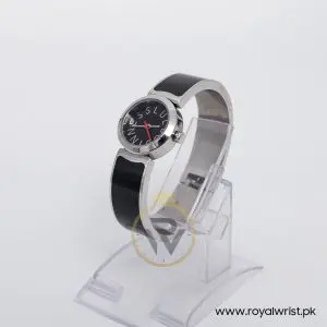 Lulu Guinness Women’s Quartz Black Stainless Steel Black Dial 25mm Bangle Watch LG20005G02X