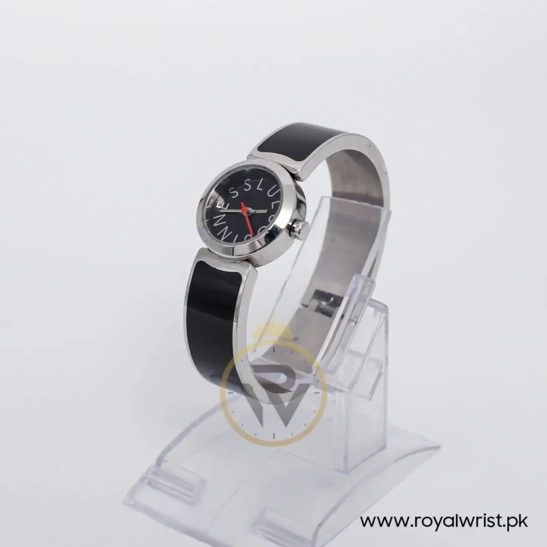 Lulu Guinness Women’s Quartz Black Stainless Steel Black Dial 25mm Bangle Watch LG20005G02X