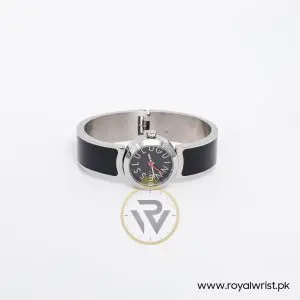 Lulu Guinness Women’s Quartz Black Stainless Steel Black Dial 25mm Bangle Watch LG20005G02X