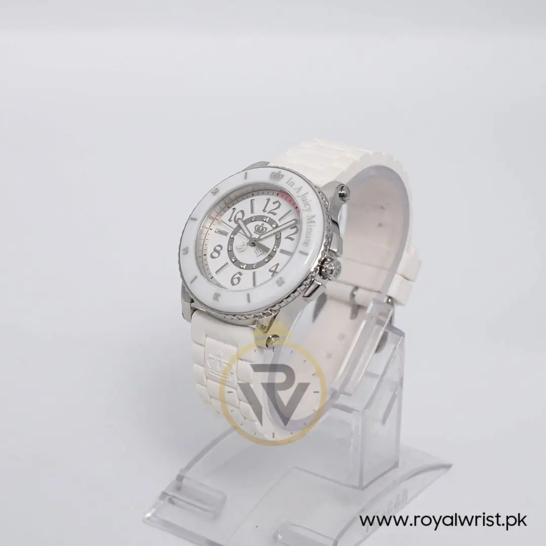 Juicy Couture Women’s Quartz White Silicone Strap White Dial 39mm Watch 1900788 - Image 5
