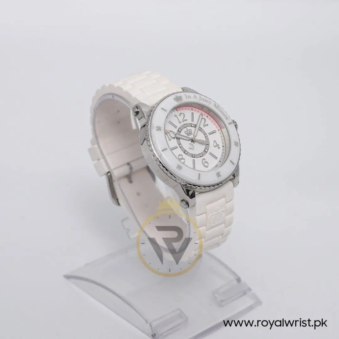Juicy Couture Women’s Quartz White Silicone Strap White Dial 39mm Watch 1900788 - Image 6