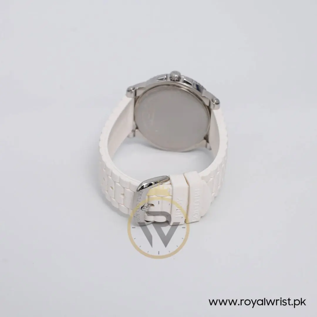 Juicy Couture Women’s Quartz White Silicone Strap White Dial 39mm Watch 1900788