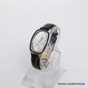 Elle Women’s Quartz Black Leather Strap Silver Dial 28mm Watch EL20005S04C