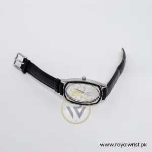 Elle Women’s Quartz Black Leather Strap Silver Dial 28mm Watch EL20005S04C