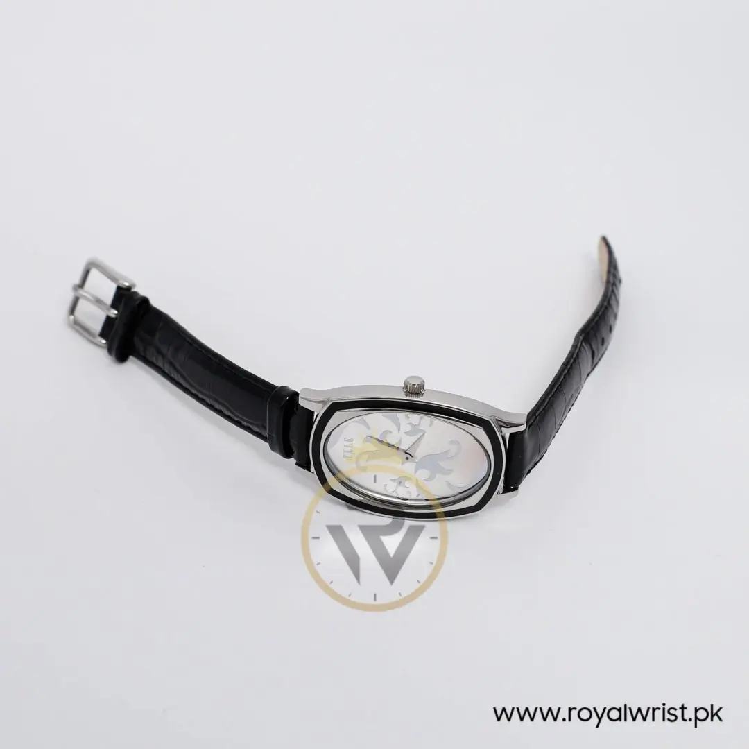 Elle Women’s Quartz Black Leather Strap Silver Dial 28mm Watch EL20005S04C