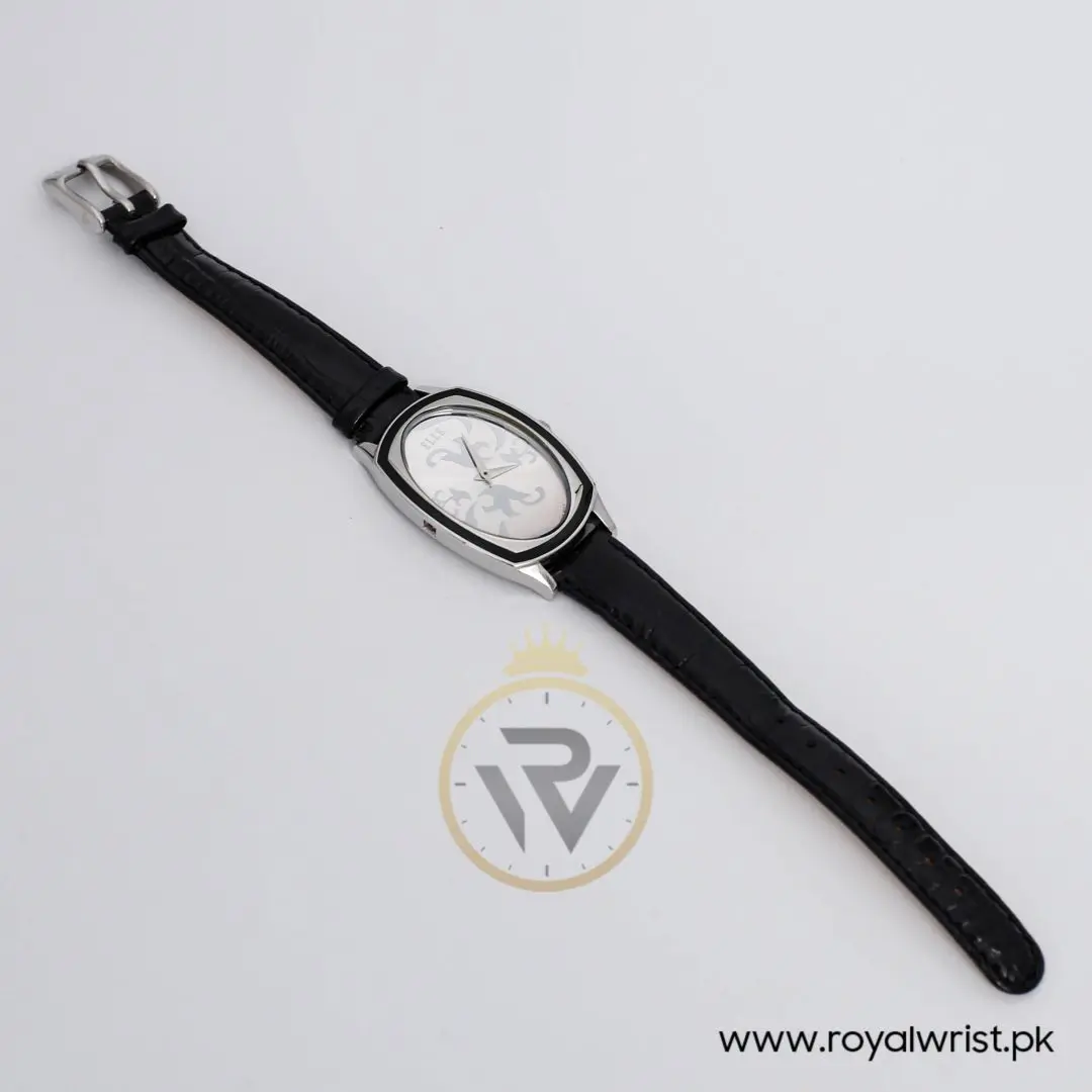Elle Women’s Quartz Black Leather Strap Silver Dial 28mm Watch EL20005S04C