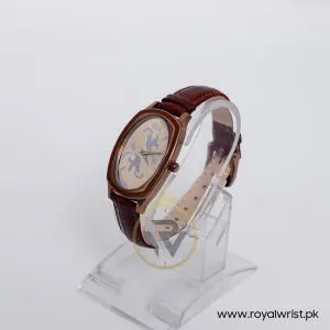 Elle Women’s Quartz Dark Brown Leather Strap Beige Dial 28mm Watch EL20005S05C