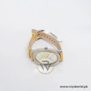 Elle Women’s Quartz Yellow Leather Strap Champagne Dial 28mm Watch EL20005S02C