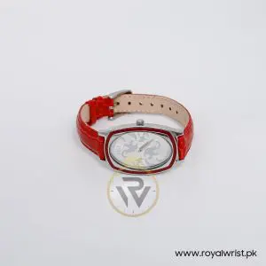 Elle Women’s Quartz Red Leather Strap Silver Dial 28mm Watch EL20000504C