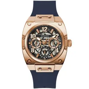 Guess Men’s Quartz Blue Silicone Strap Blue Dial 43mm Watch GW0569G3