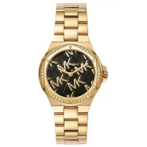 Michael Kors Women’s Quartz Gold Stainless Steel Black Dial 37mm Watch MK7404