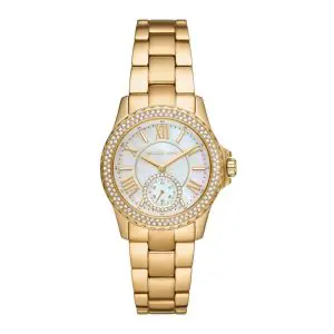 Michael Kors Women’s Quartz Gold Stainless Mother Of Pearl Dial 33mm Watch MK7363