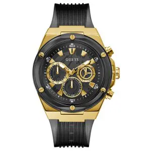 Guess Men’s Quartz Black Silicone Strap Black Dial 46mm Watch GW0425G1