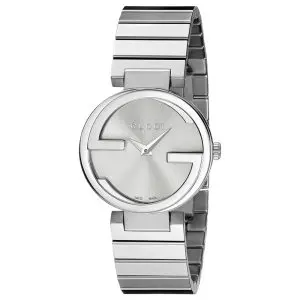 Gucci Women’s Swiss Made Quartz Silver Stainless Steel Silver Dial 29mm Watch YA133503