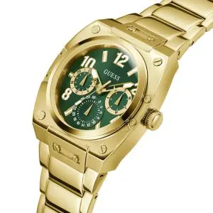 Guess Men’s Quartz Gold Stainless Steel Green Dial 43mm Watch GW0624G2