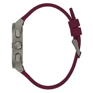 Guess Men’s Quartz Red Silicone Strap Gunmetal Dial 42mm Watch GW0571G4