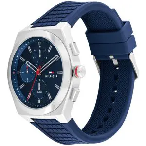 Tommy Hilfiger Men’s Quartz Blue Silicone Strap Blue Dial 44mm Watch 1791899