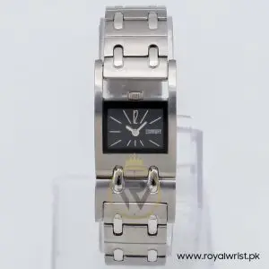 Esmurt Women’s Quartz Silver Stainless Steel Black Dial 22mm Watch SL3038