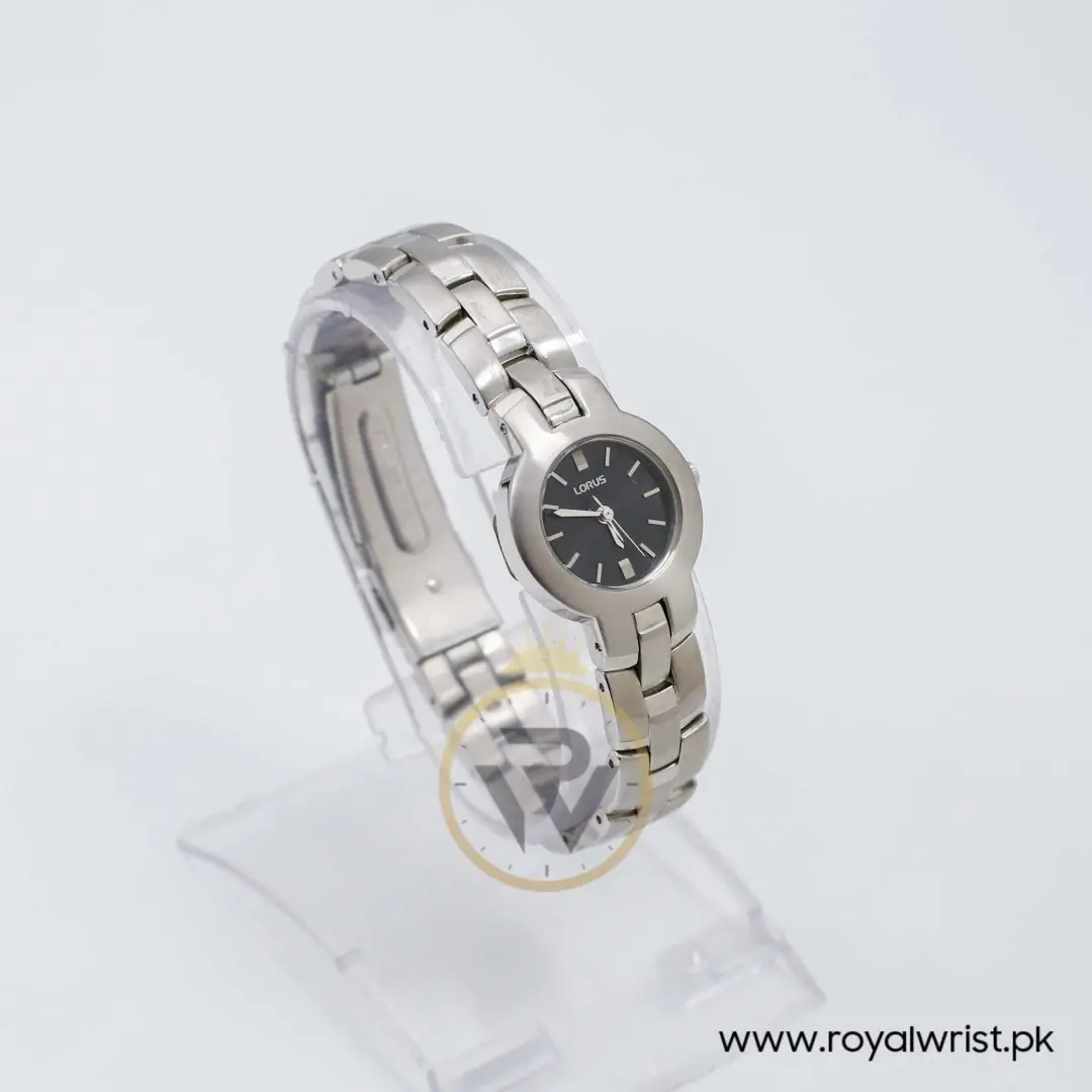 Lorus By Seiko Women’s Quartz Silver Stainless Steel Black Dial 23mm Watch RTC01AX9